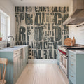 Letterpress Vintage Newspaper Collage Mural Wallpaper - room preview 05
