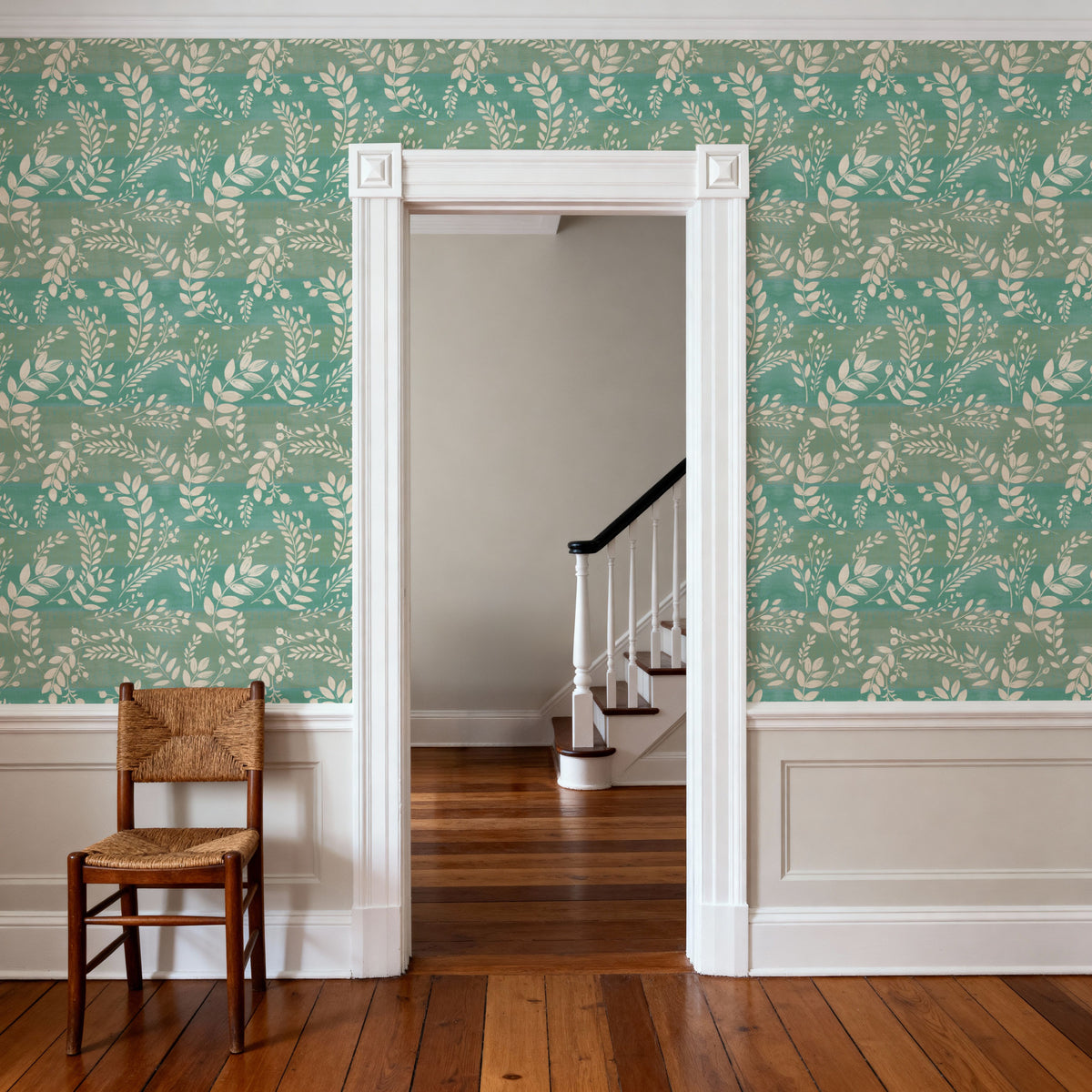 Harvest Sprig Blue Mural Wallpaper - room preview 05