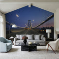 Twilight Bridge Crossing Mural Wallpaper - room preview 05