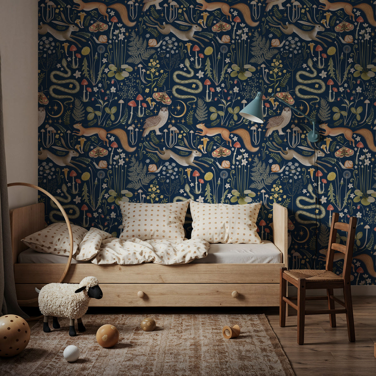 Fantasy Forest - Midnight Blue Mural Wallpaper - room preview 05