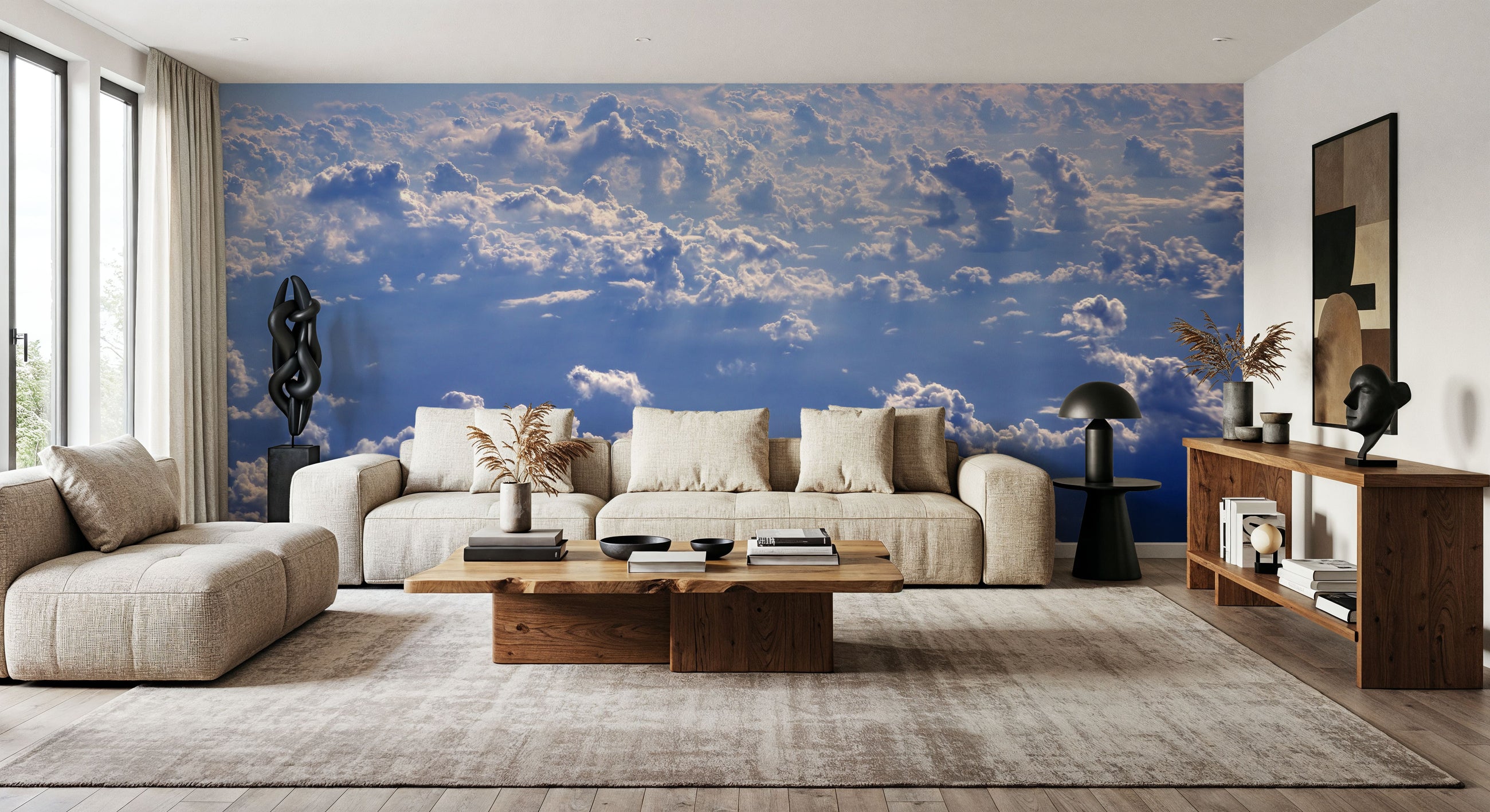 Above the Blue Clouds Mural Wallpaper