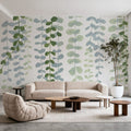 Cascade in Green Mural Wallpaper - room preview 05