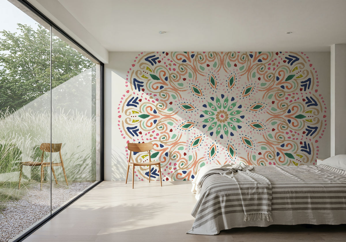 Mandala Circle Mural Wallpaper - room preview 05