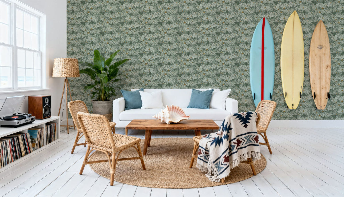 Fruit Tree Bower, Yellow on Laurel Mural Wallpaper - room preview 05