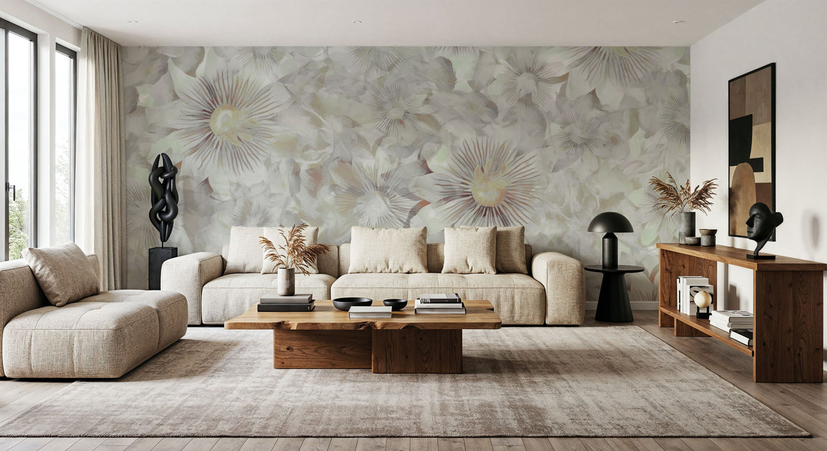 Smiling Flowers Mural Wallpaper - Edition 3 - room preview 05