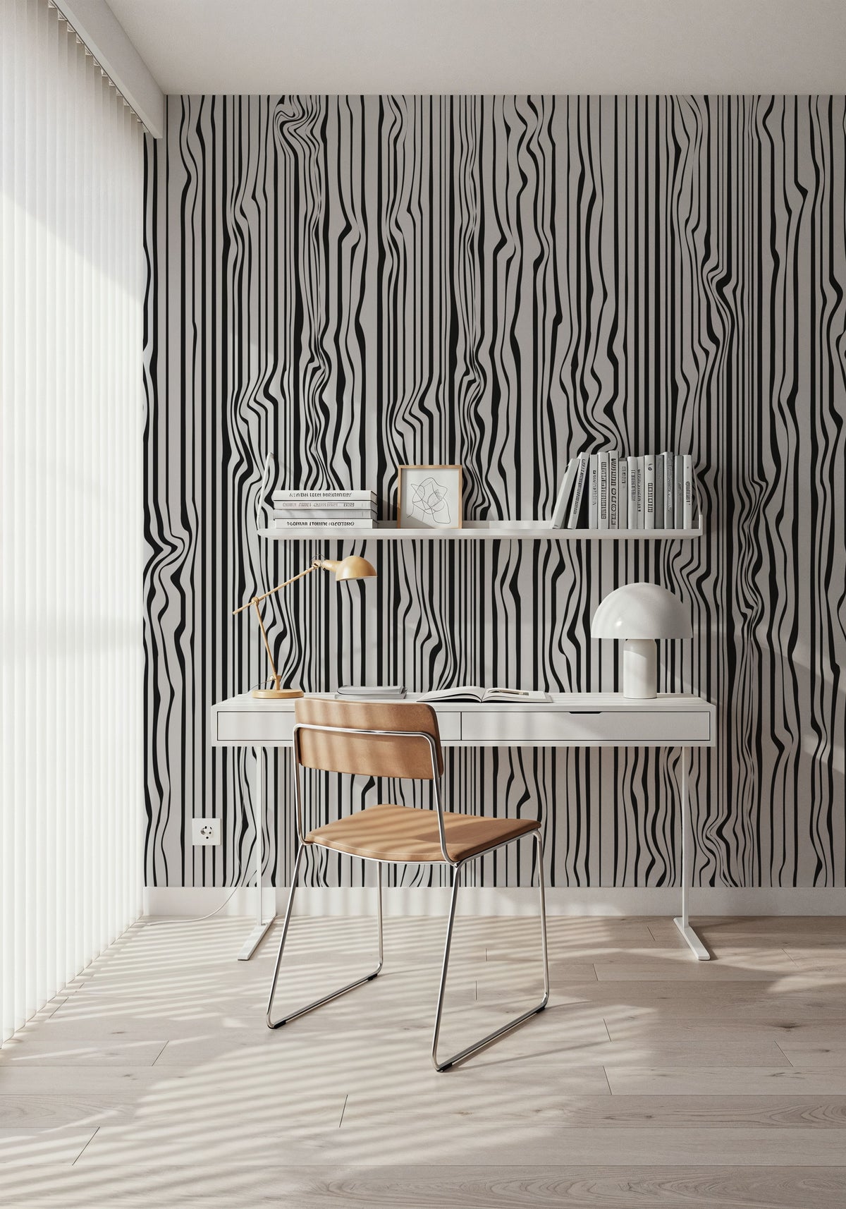 Veneer Lines, Zebra Mural Wallpaper - room preview 05