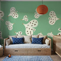 Birds Flying High, Emerald Mural Wallpaper - room preview 05