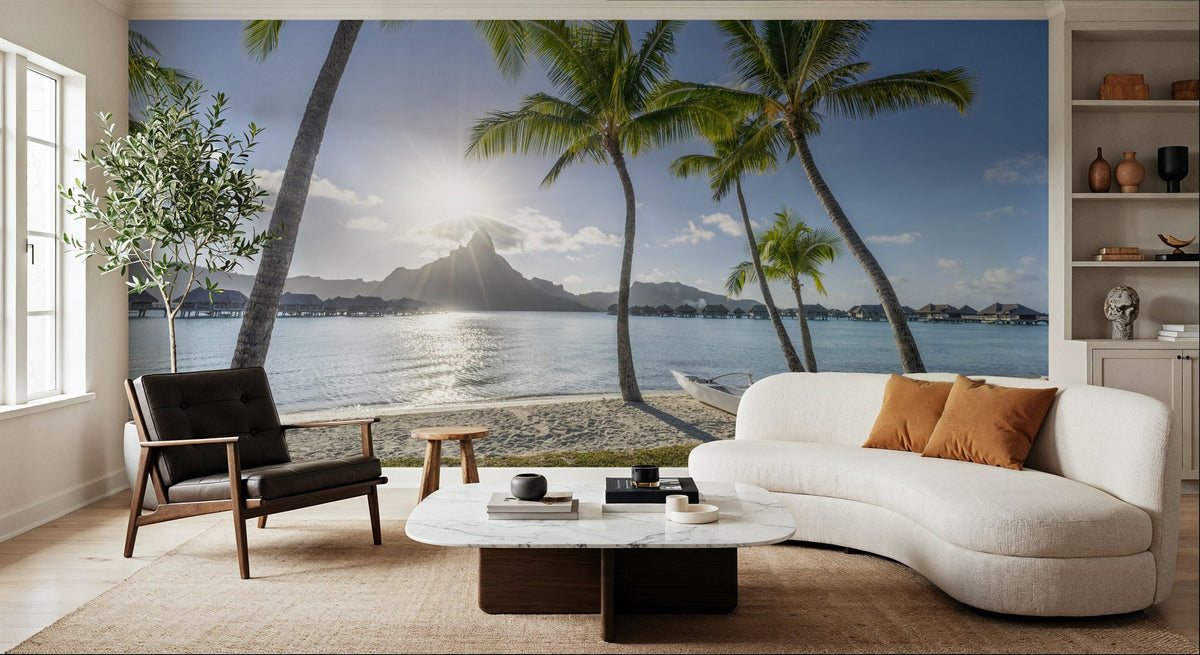 Mount Otemanu Sunset Mural Wallpaper - room preview 05