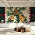 Plaid Christmas Stamp I Mural Wallpaper - room preview 05