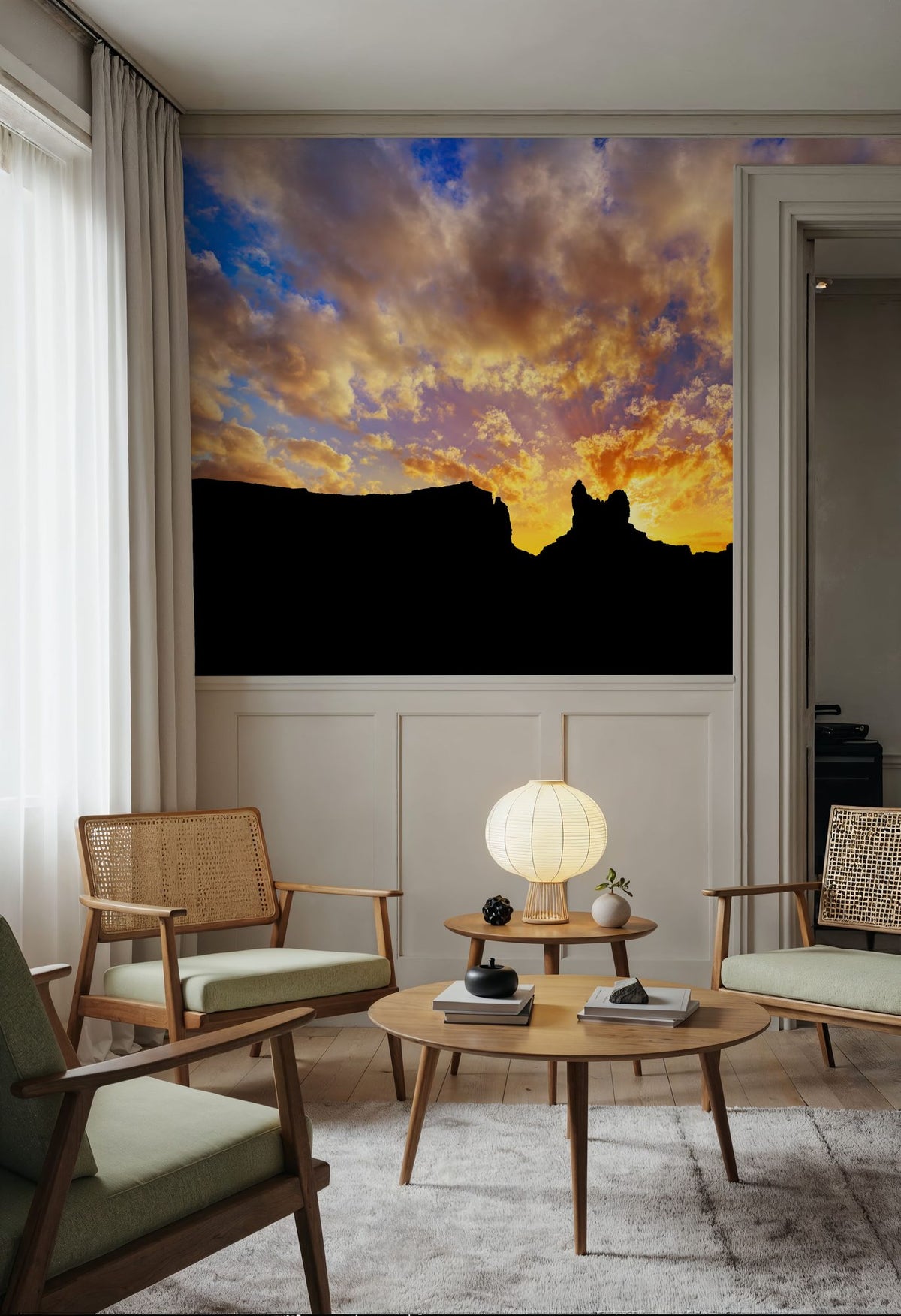 Sunset on US 163 Mural Wallpaper - room preview 05