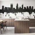 Perth Australia Skyline Black & White Mural Wallpaper - room preview 05