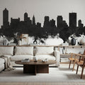 Memphis Tennessee Skyline Black & White Mural Wallpaper - room preview 05