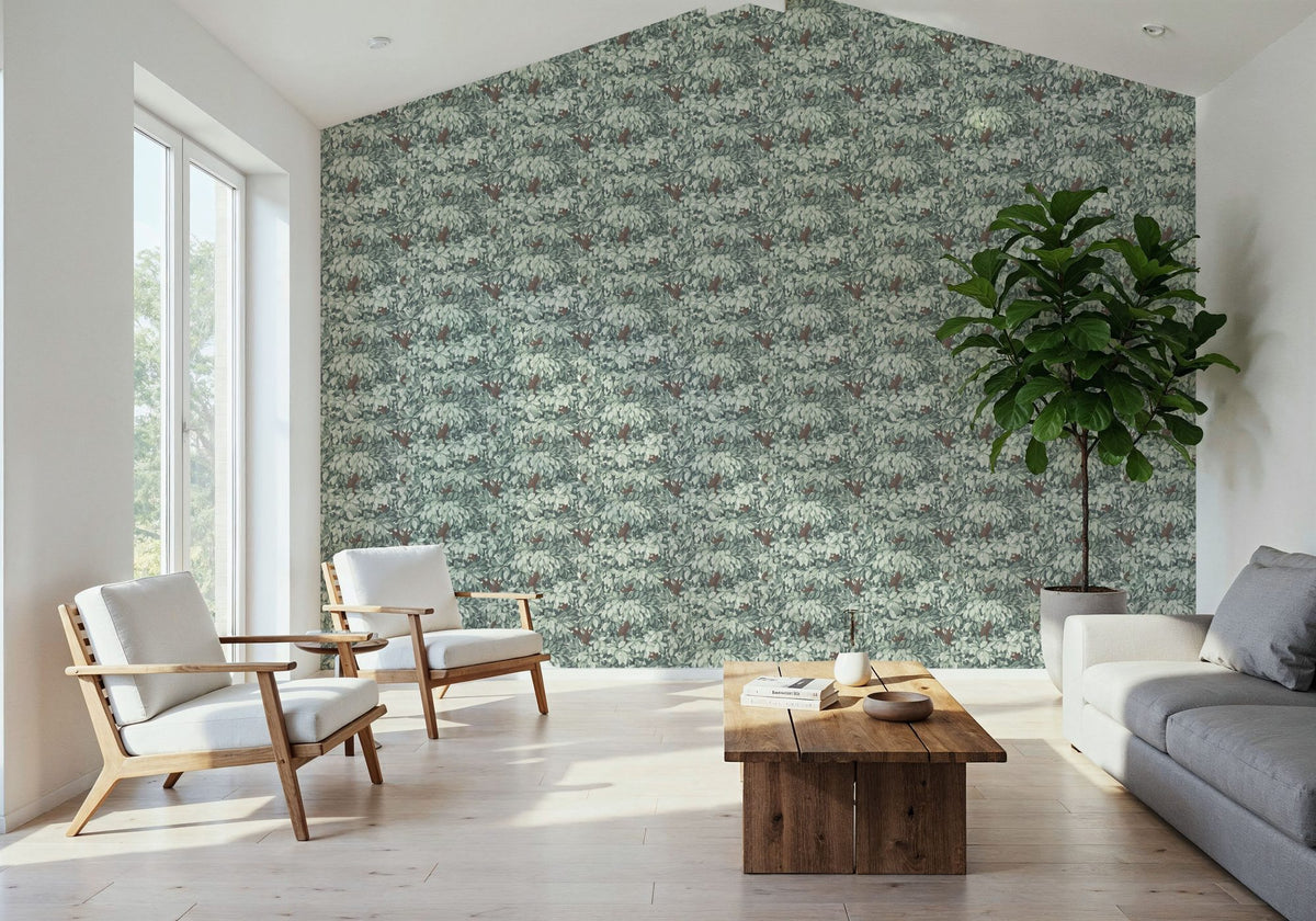 Tree Bower, French Green Mural Wallpaper - room preview 05