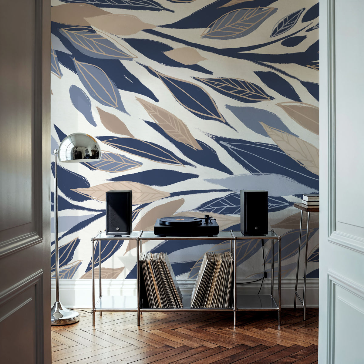 Leafy Lines Mural Wallpaper - room preview 05