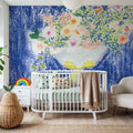 Flower Vases and Books Square Mural Wallpaper - room preview 05