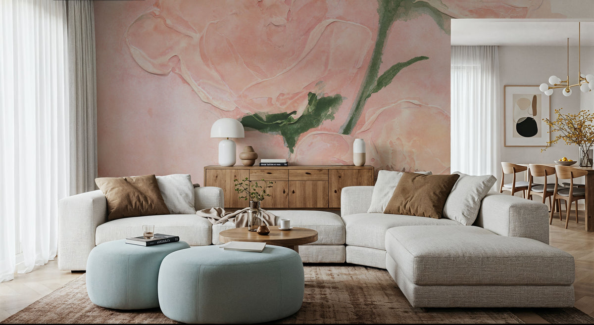 Dimensional Poppy II Mural Wallpaper - room preview 05