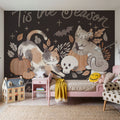 Pumpkins and Paws II Dark Mural Wallpaper - room preview 05