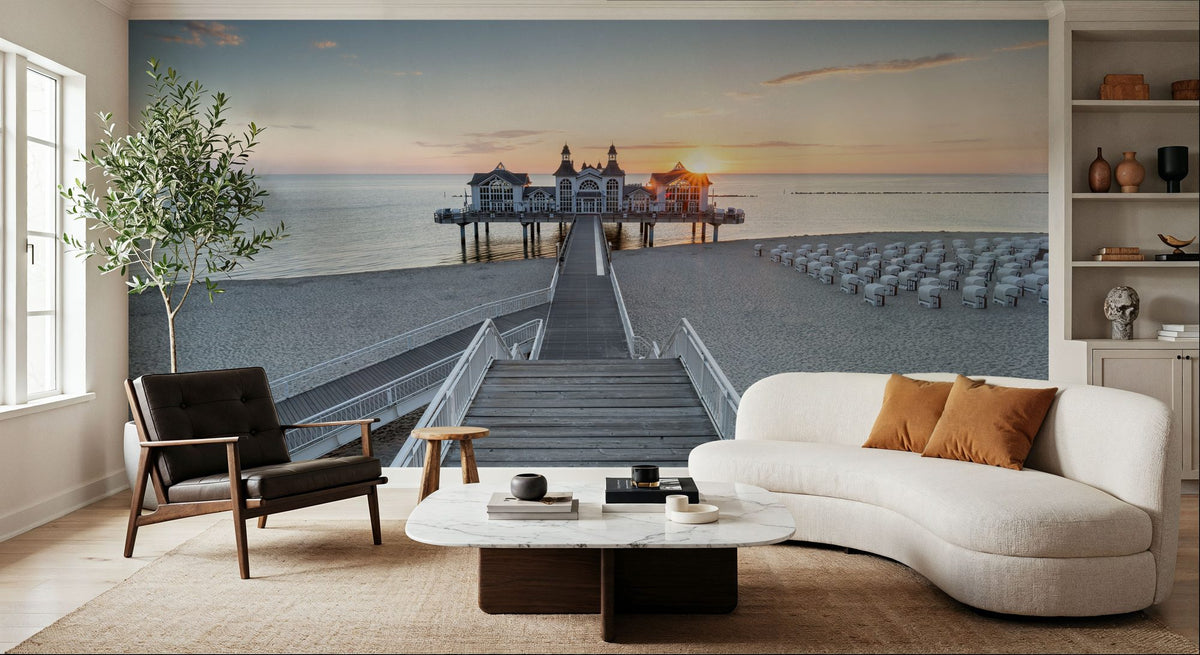 Sellin Pier Sunrise Mural Wallpaper - room preview 05
