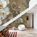 White Orchid Mural Wallpaper - room preview 05