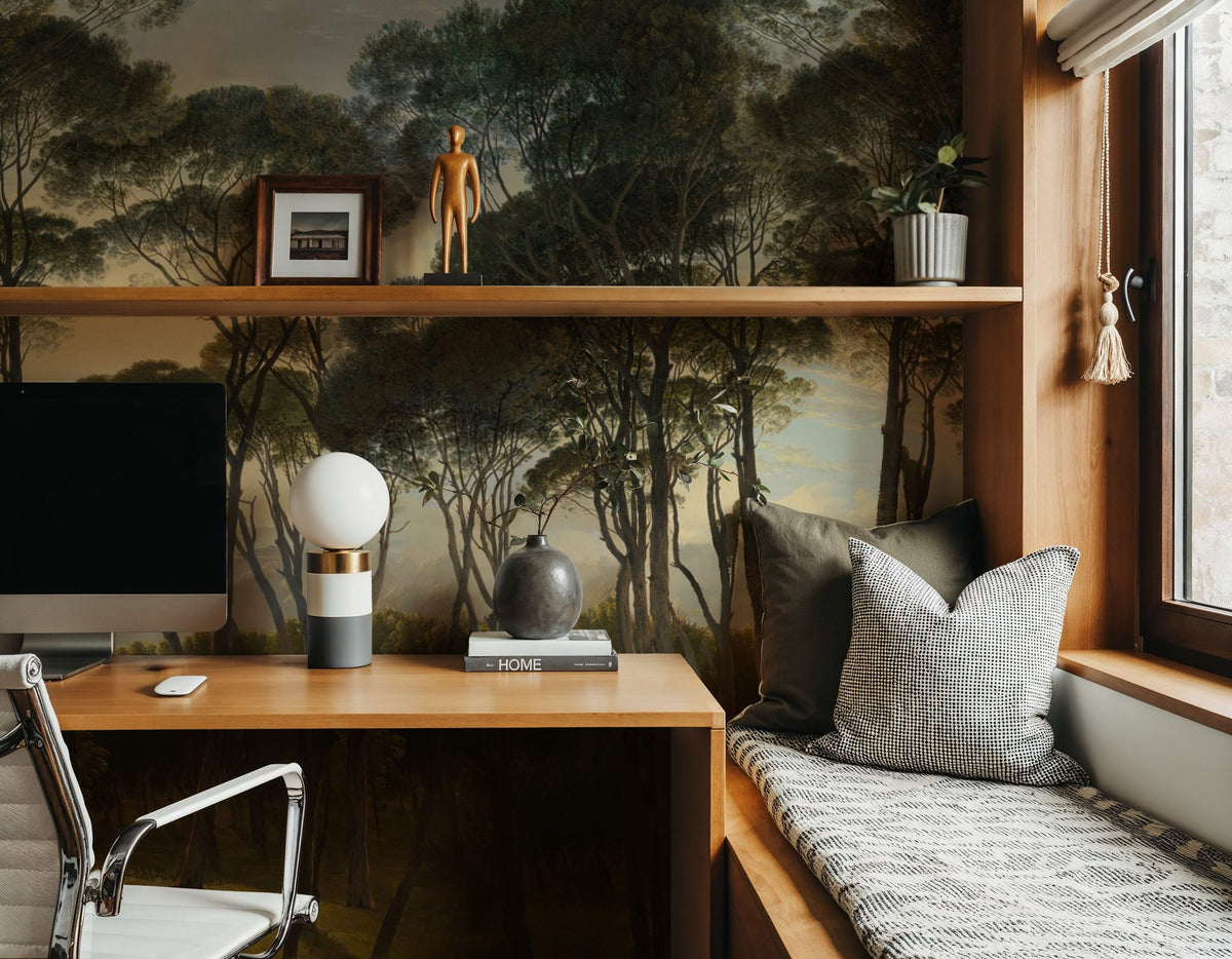 Mediterranean Pine Landscape, Original Mural Wallpaper - room preview 05