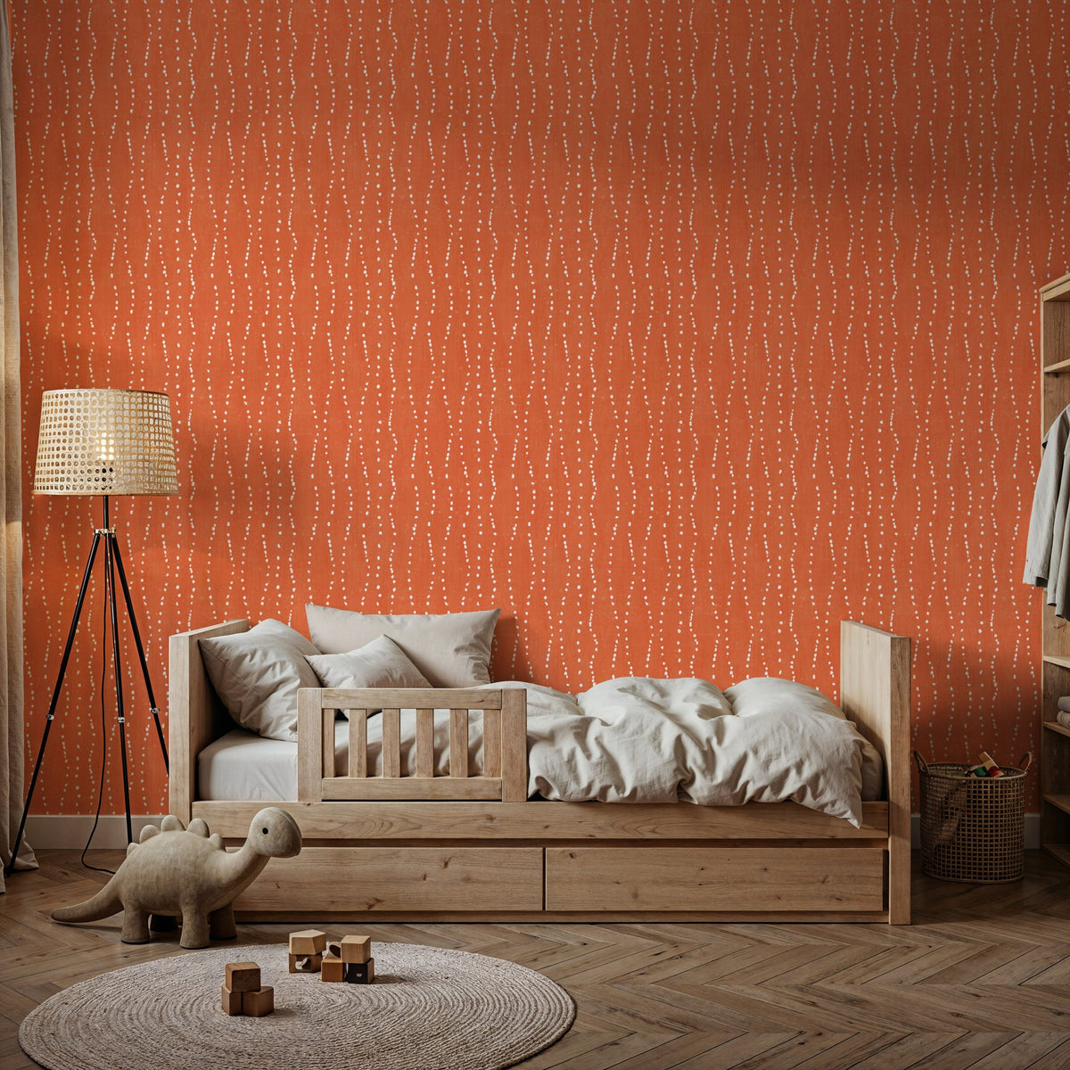 Coastal Dripping Orange Mural Wallpaper - room preview 05