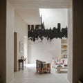 Worcester England Skyline Black & White Mural Wallpaper - room preview 05