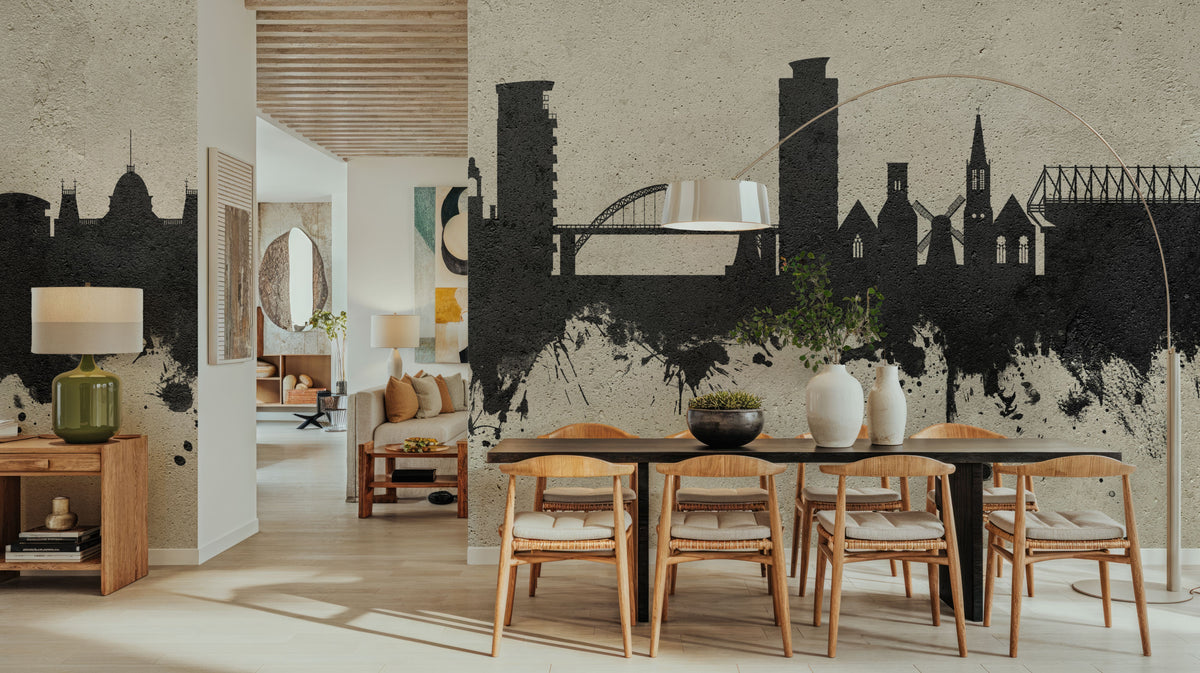 Sunderland England Skyline Concrete Mural Wallpaper - room preview 05