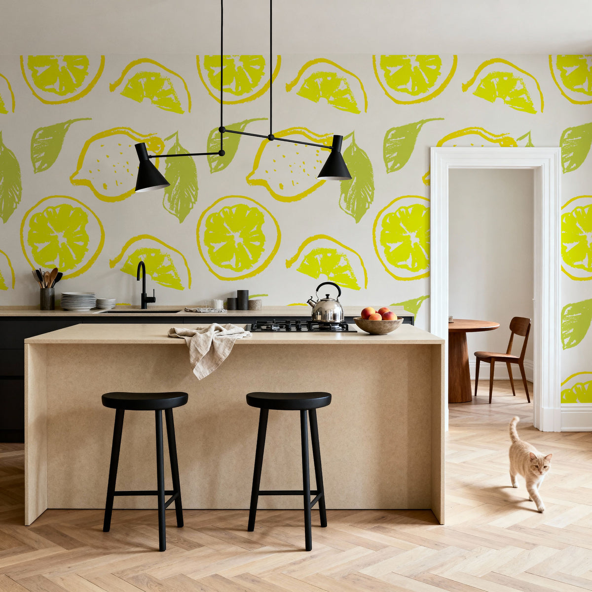 Summer Lemon Love Mural Wallpaper - room preview 05