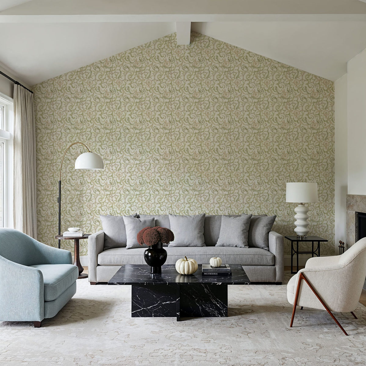 Olive Tree, Twig Green Mural Wallpaper - room preview 05
