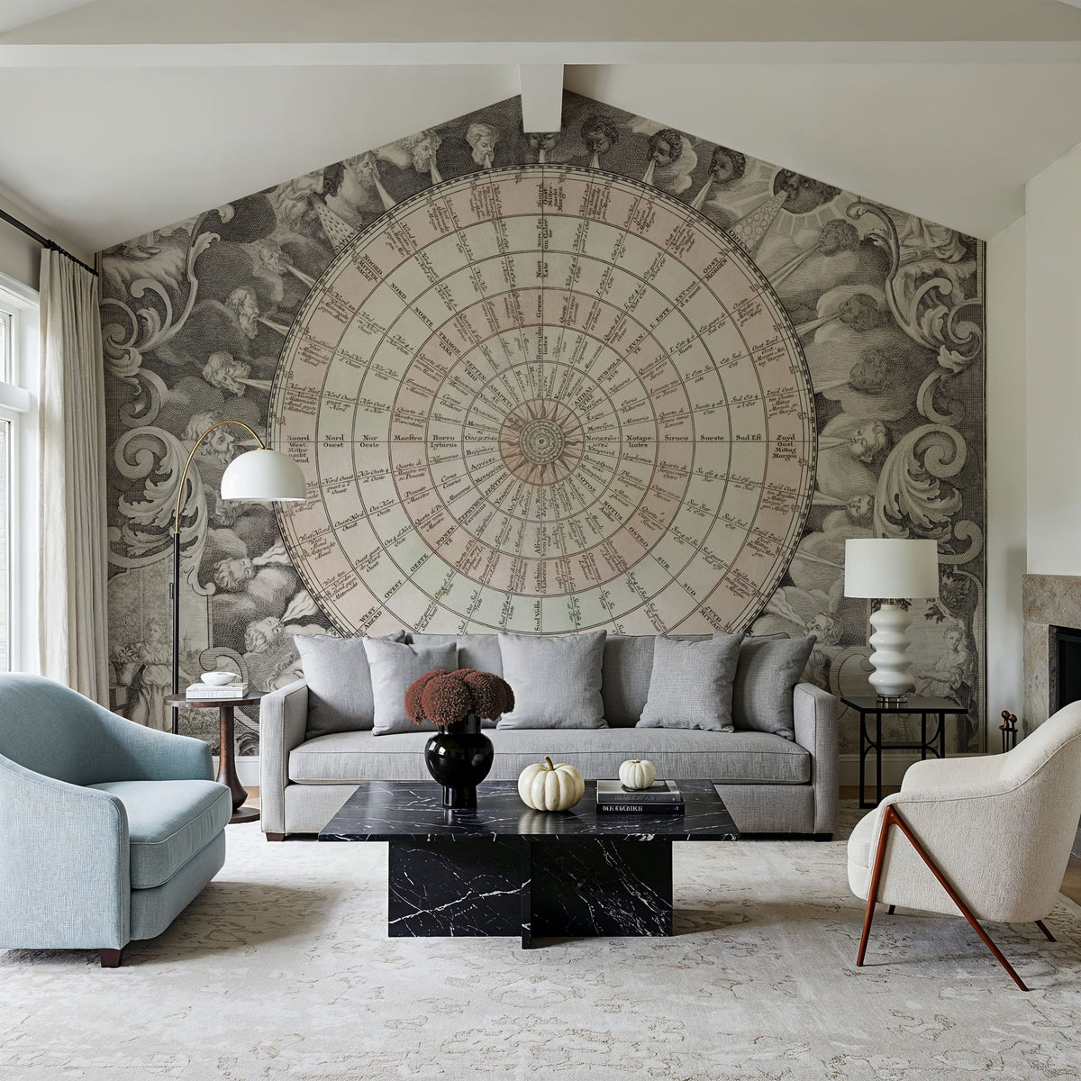 Map of Winds Mural Wallpaper - room preview 05