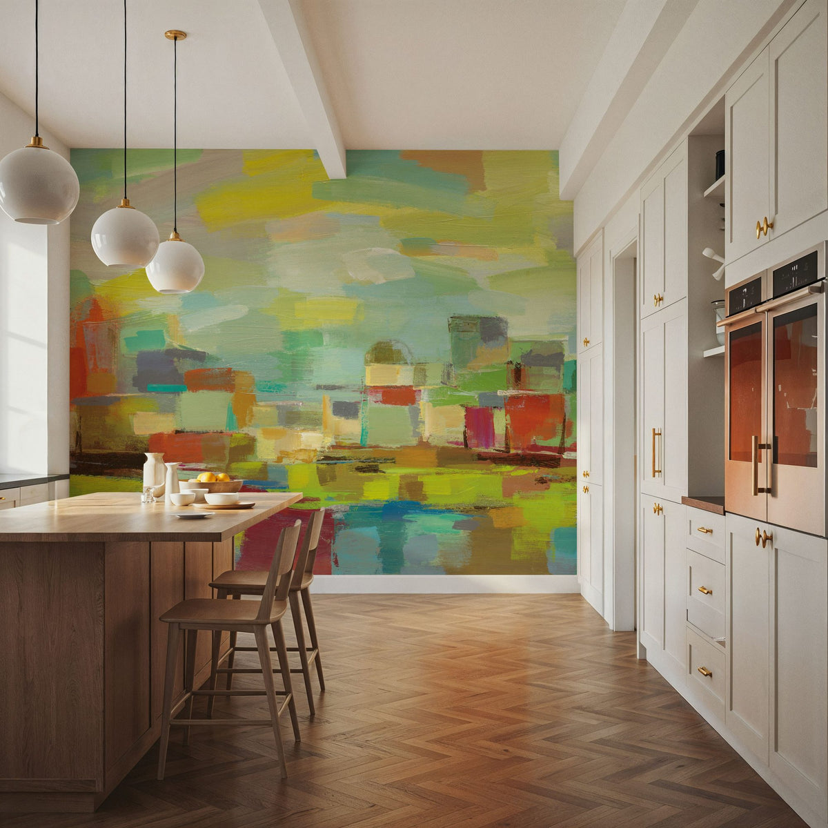 Town by the River Mural Wallpaper - room preview 05