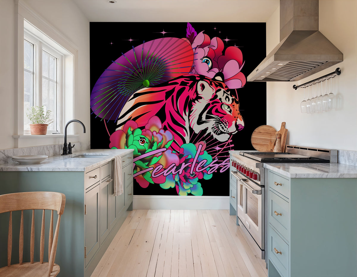 Fearless Tiger Mural Wallpaper - room preview 05
