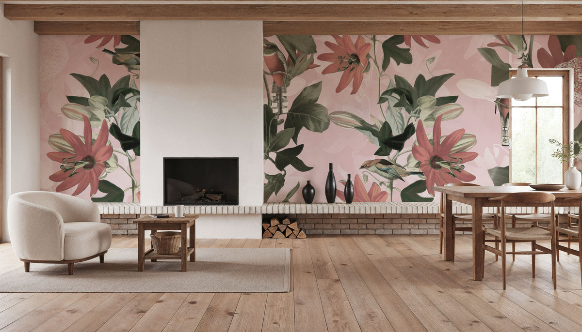 Contemporary Clematis Mural Wallpaper - room preview 05