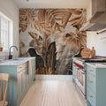 Smiling Sepia Leaves Mural Wallpaper - room preview 05