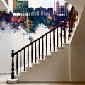 Montevideo Uruguay Skyline Blue & Bronze Mural Wallpaper - room preview 05