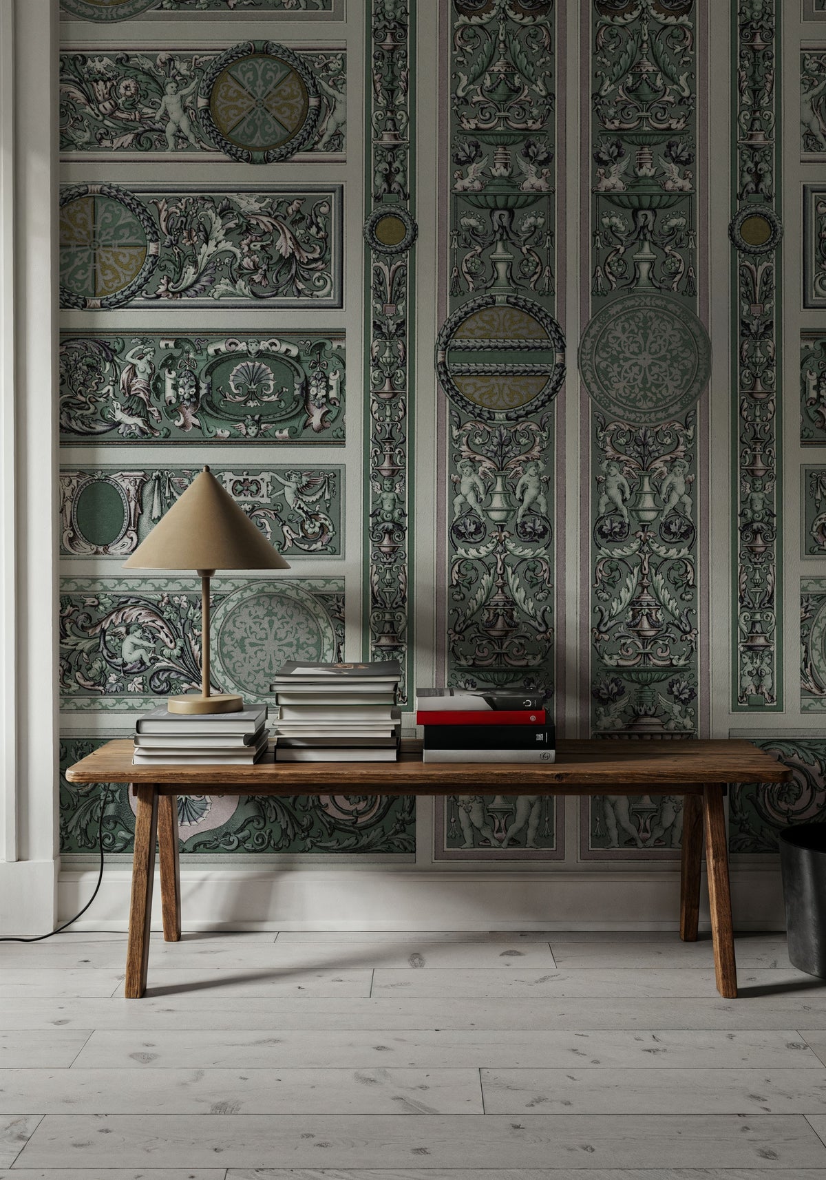 Chamber, Forest Green Mural Wallpaper - room preview 05