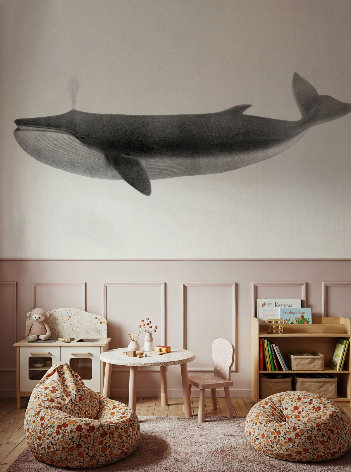 Fin Whale Mural Wallpaper - room preview 05