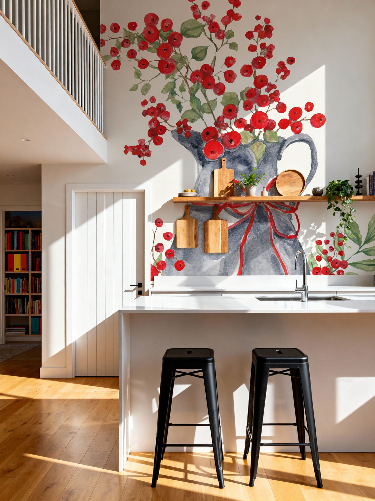 Winterberry Tidings IV Mural Wallpaper - room preview 05