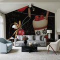 Holiday Wings V Dark Mural Wallpaper - room preview 05