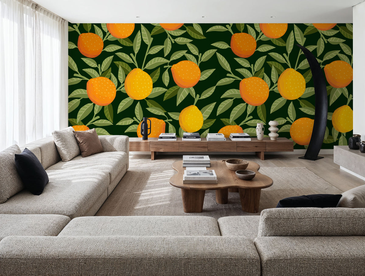 Ripen Oranges Mural Wallpaper - room preview 05