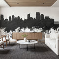 Sacramento California Skyline Black & White Mural Wallpaper - room preview 05