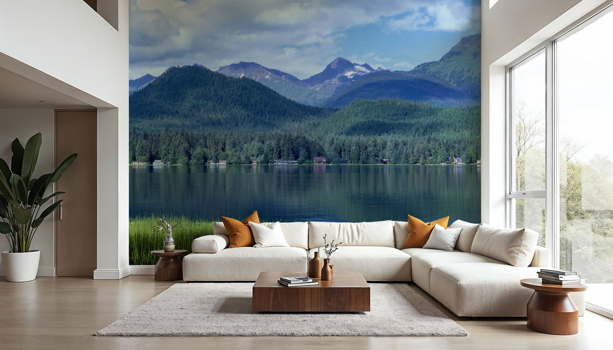Crystalline Alpine Mirror Mural Wallpaper - room preview 05