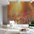 Sunlit Poppy Field Mural Wallpaper - room preview 05