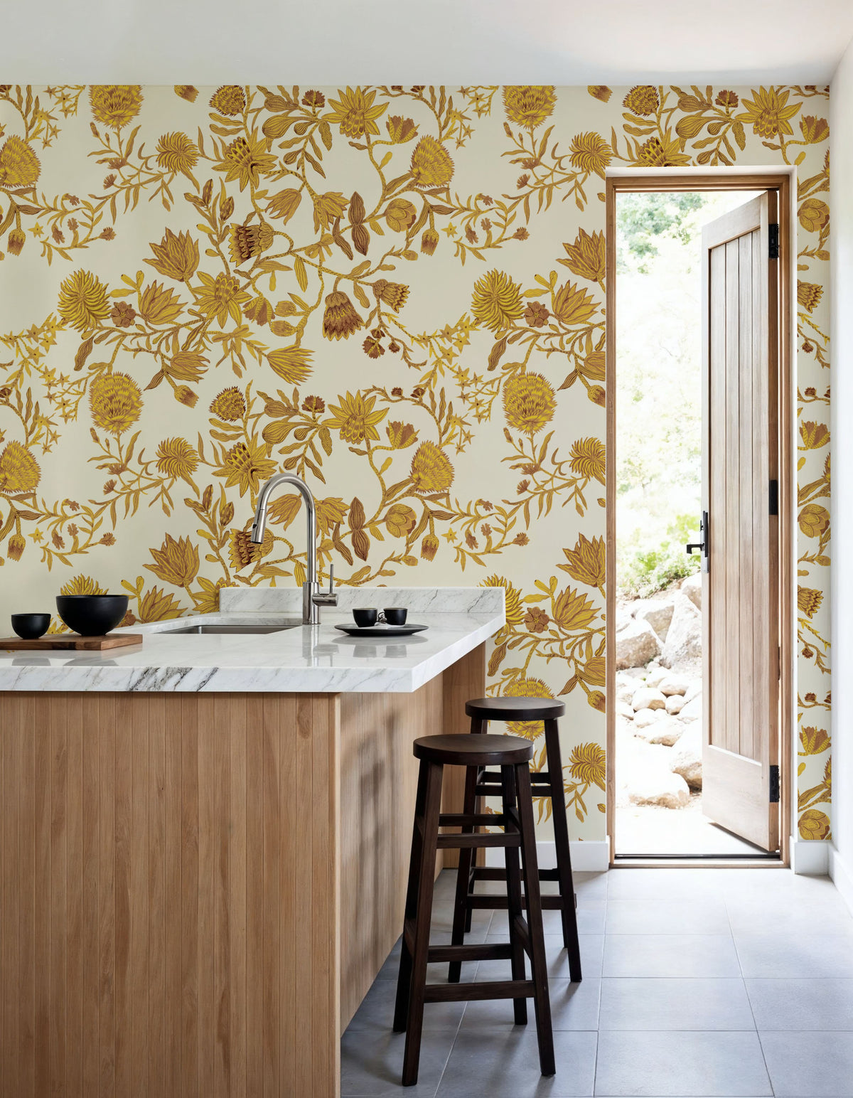 Miracle Blossoms, Yellow Mural Wallpaper - room preview 05