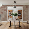 Painted Dreamy Clouds, Dusty Rose Mural Wallpaper - room preview 05