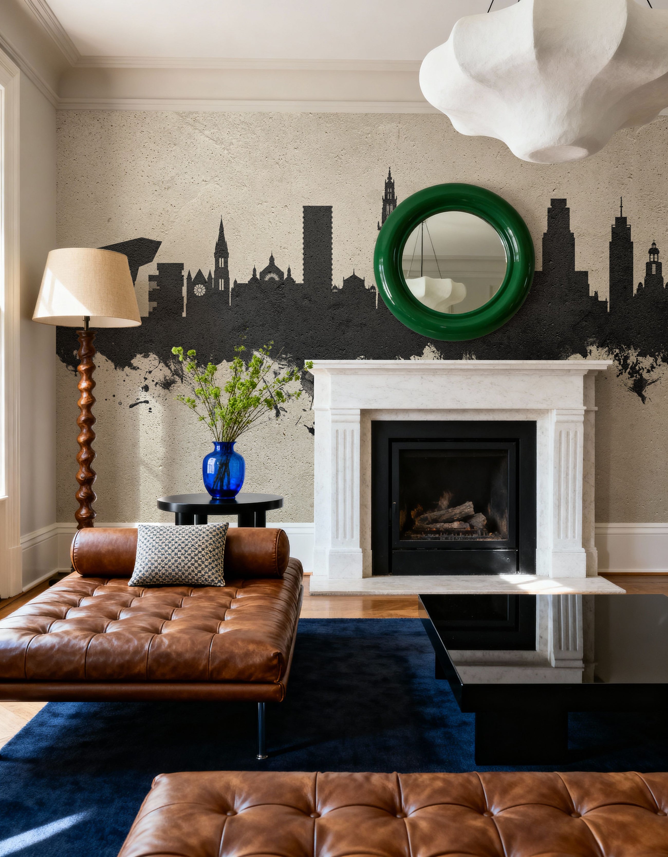 Antwerp Belgium Skyline Concrete Mural Wallpaper