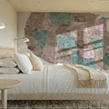 US State Map - Leire Wash Mural Wallpaper - room preview 05