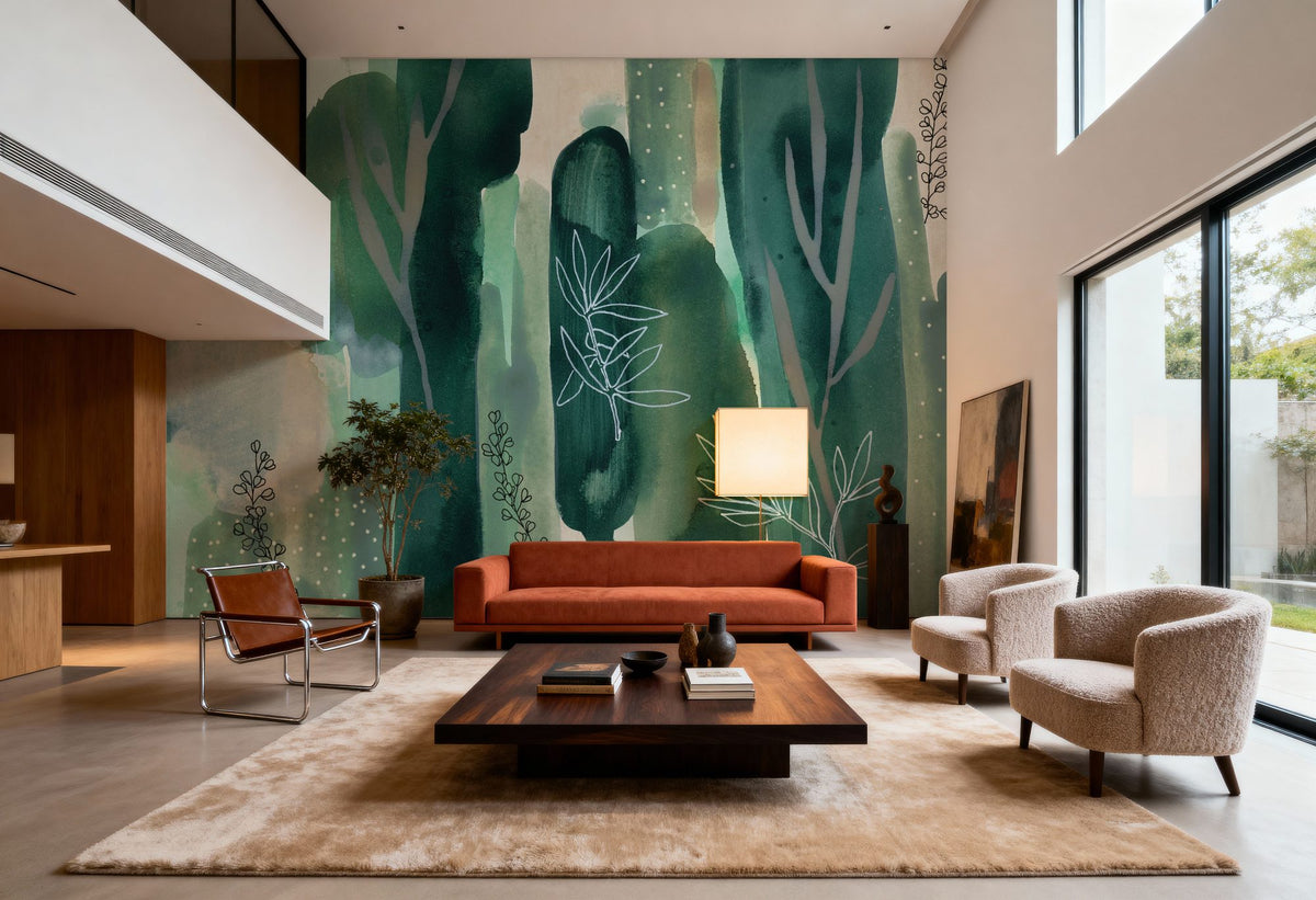 Hidden Foliage Mural Wallpaper - room preview 05