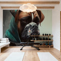 Watercolor Boxer Dog Mural Wallpaper - room preview 05