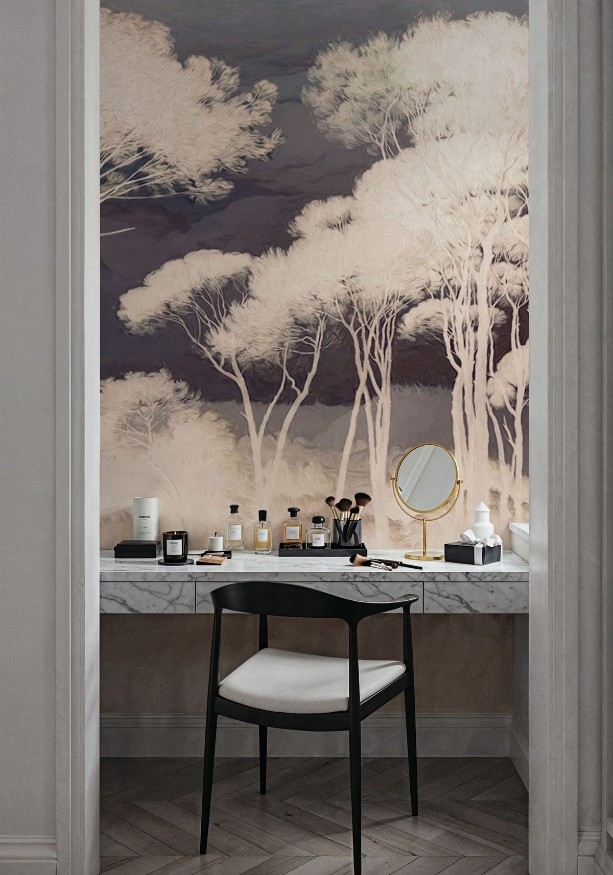 Seeing Through the Forest Yellow Mural Wallpaper - room preview 05